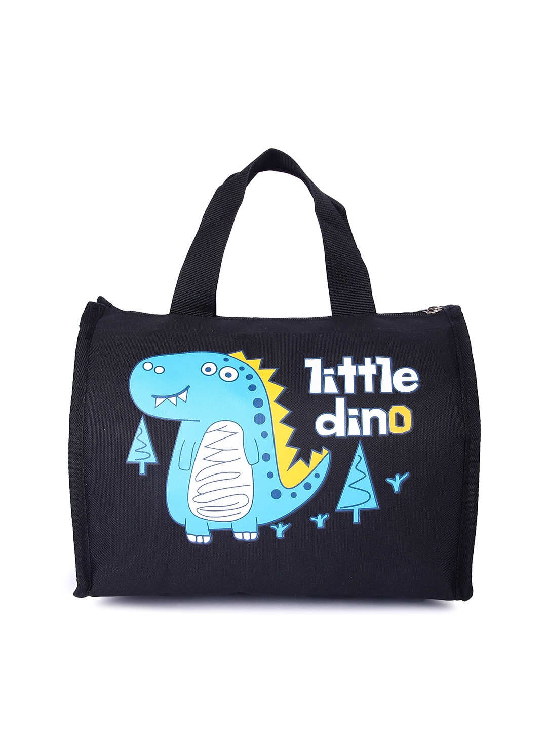 

Instabuyz Printed Cotton Insulated Leak-proof Lunch Bag, Black