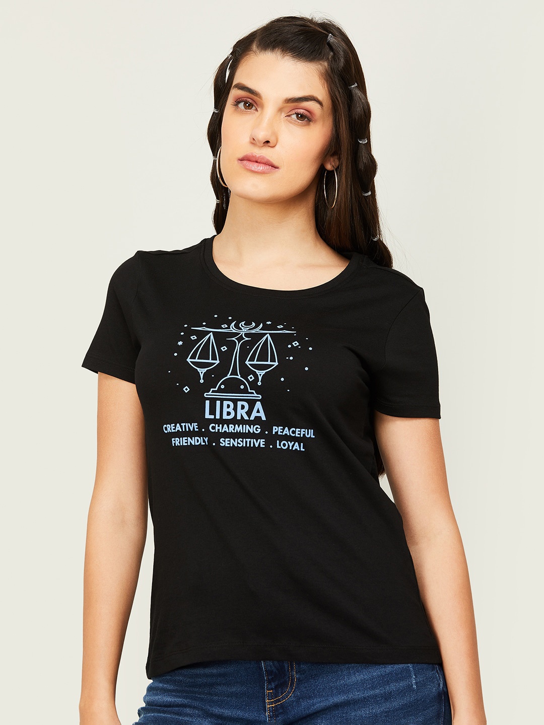 

Fame Forever by Lifestyle Women Typography Printed Cotton T-shirt, Black