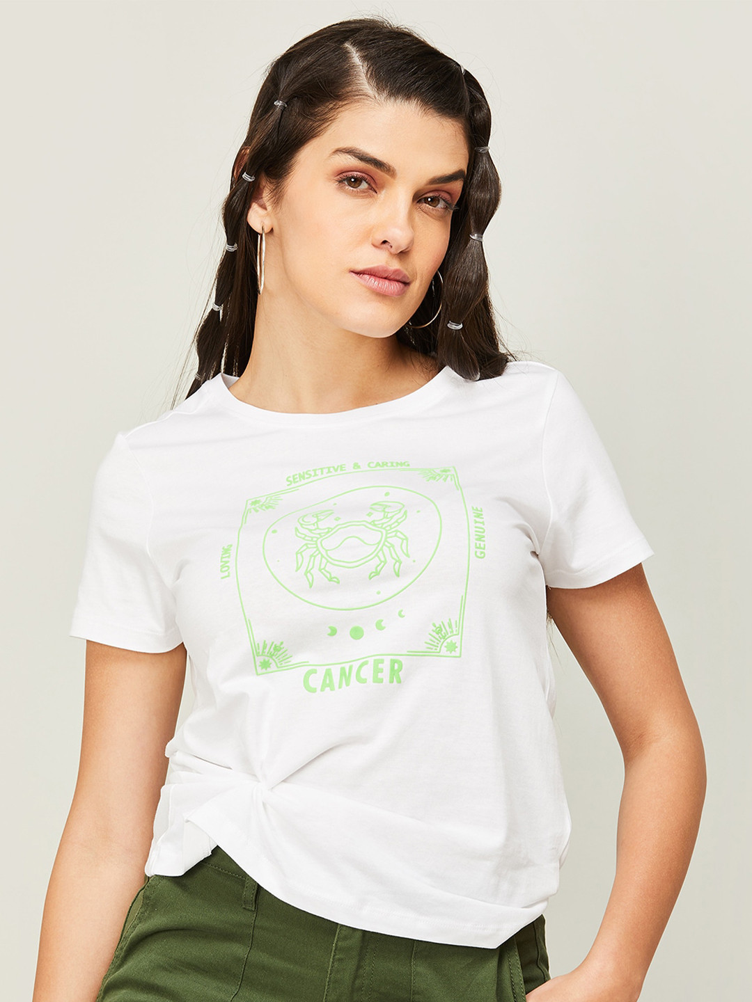 

Fame Forever by Lifestyle Women Typography Printed Cotton T-shirt, White