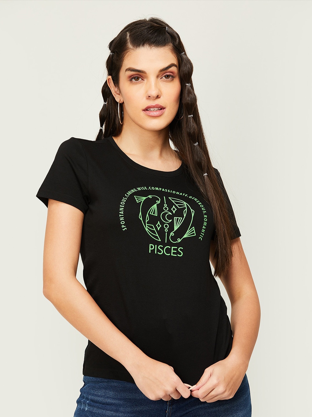 

Fame Forever by Lifestyle Graphic Printed Cotton T-shirt, Black
