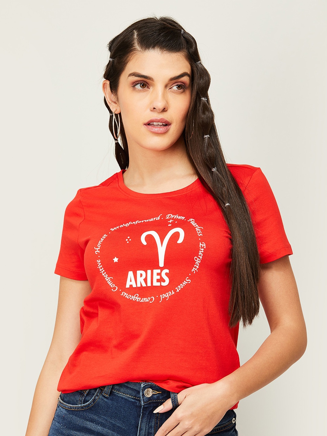 

Fame Forever by Lifestyle Typography Printed Cotton T-shirt, Red