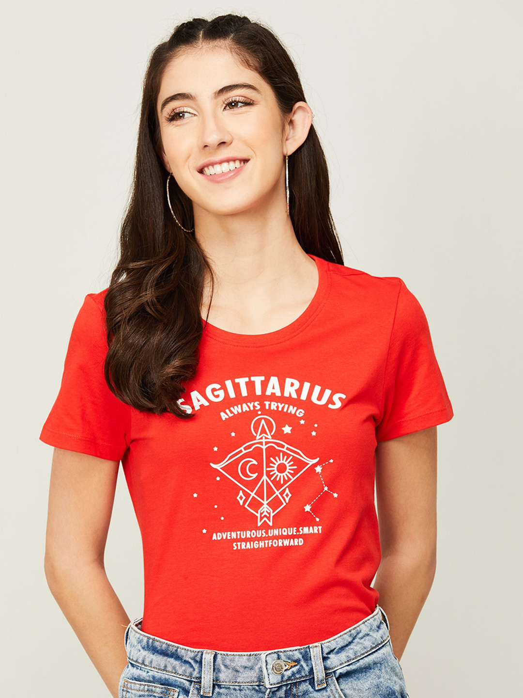 

Fame Forever by Lifestyle Typography Printed Cotton T-shirt, Red