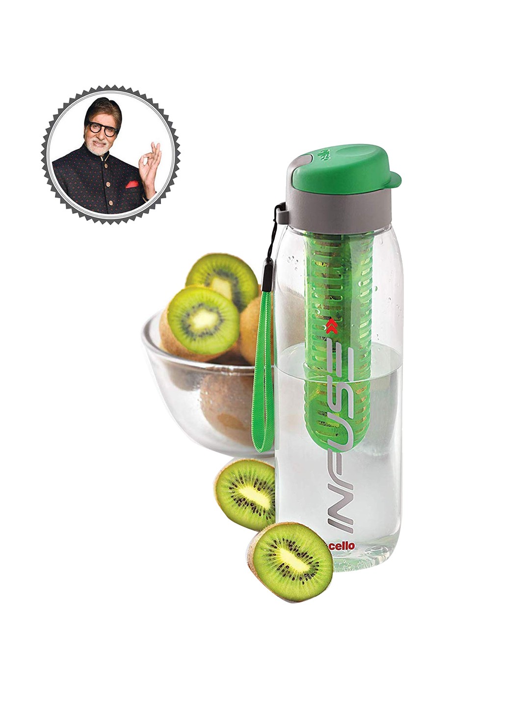 

Cello Infuse Green Leak-Proof Plastic Water Bottle 800ml