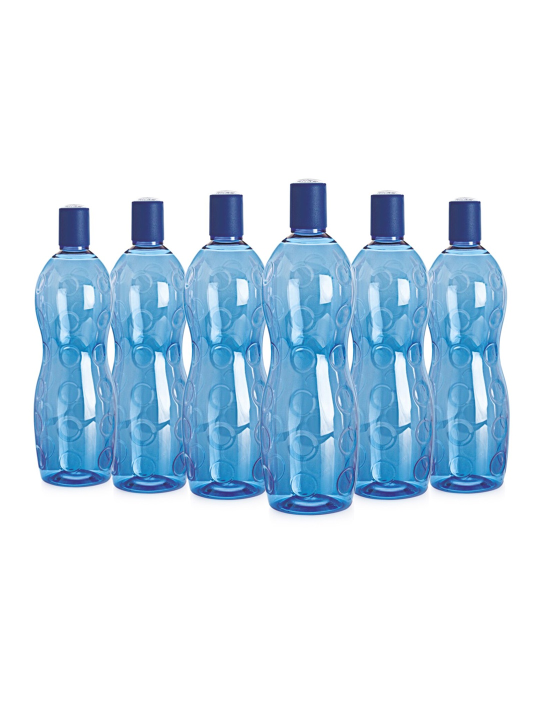 

Cello Polka Set of 6 Blue Plastic Fridge Water Bottle- 1 L