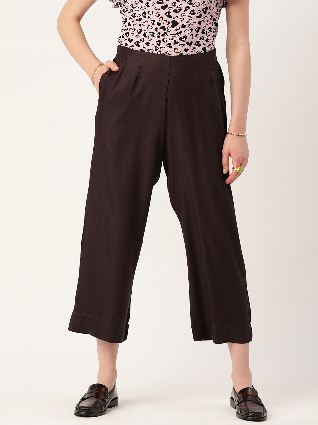 

DressBerry Women Culottes Trousers, Brown