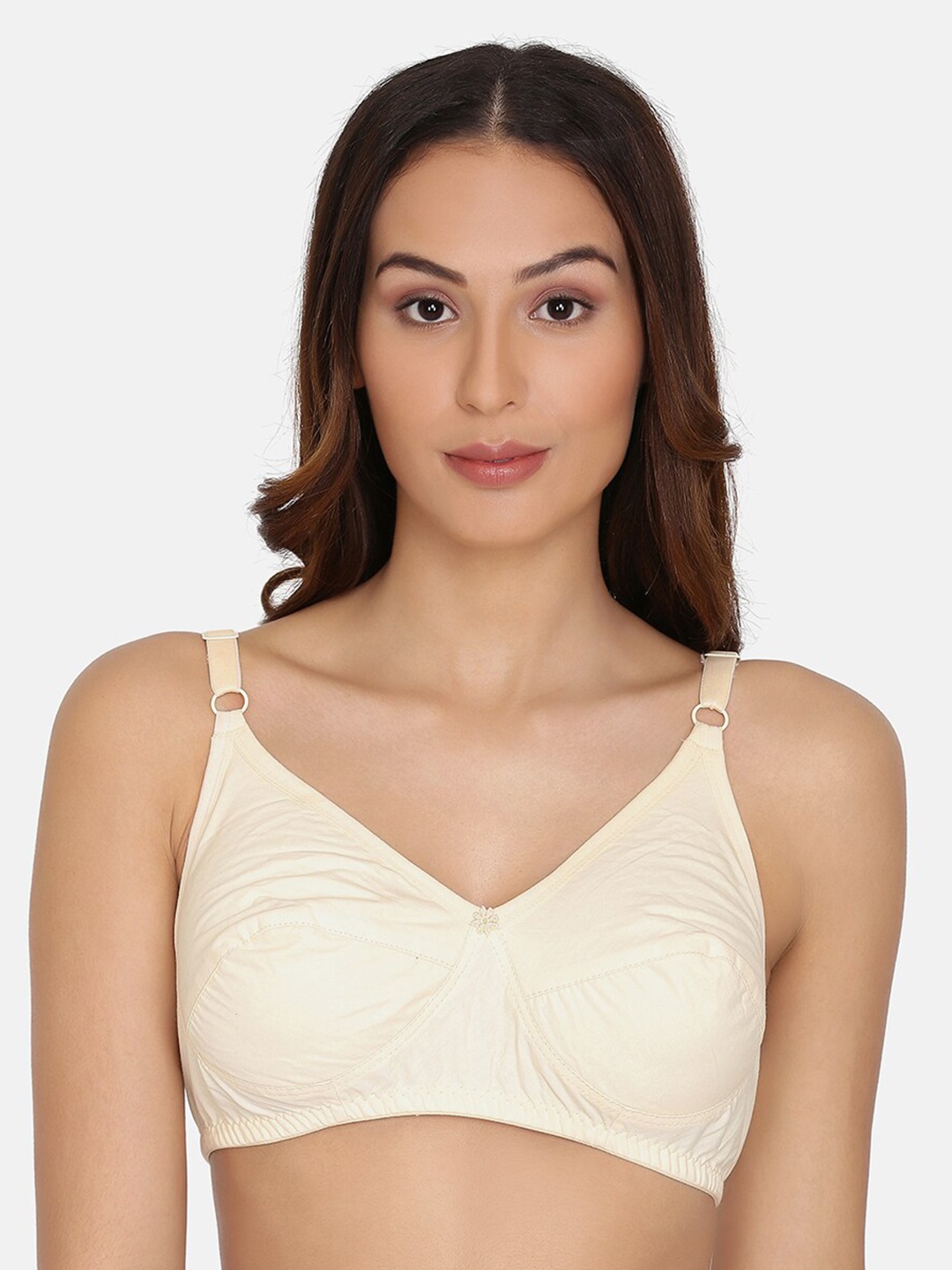 

PRETTYBOLD Non Padded Non Underwired All Day Comfort Cotton Bra, Beige