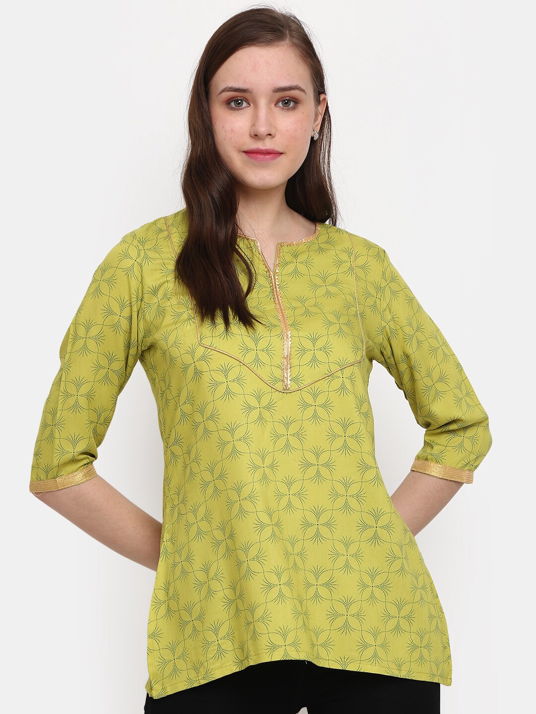 

V-Mart Ethnic Motifs Printed Kurti, Green