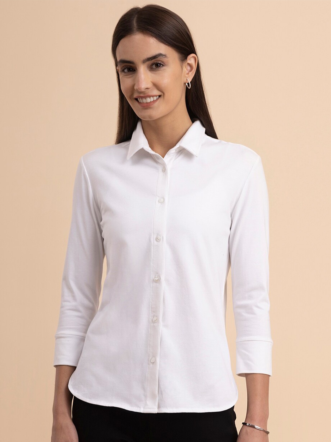 

FableStreet Cotton Casual Shirt, White