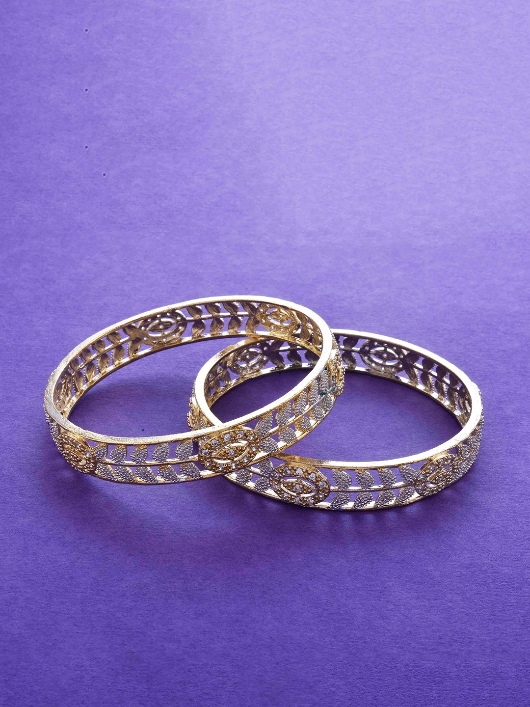 

The Pari Set Of 2 Gold-Plated AD-Studded Bangles