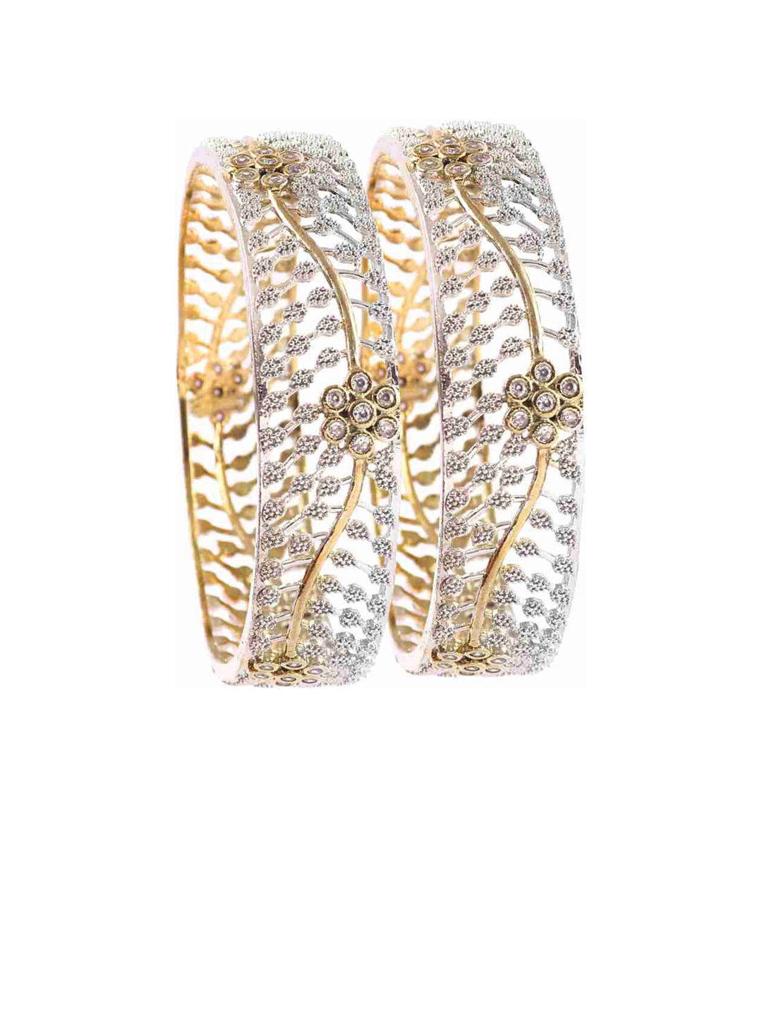 

The Pari Set Of 2 Gold-Plated AD-Studded Bangles