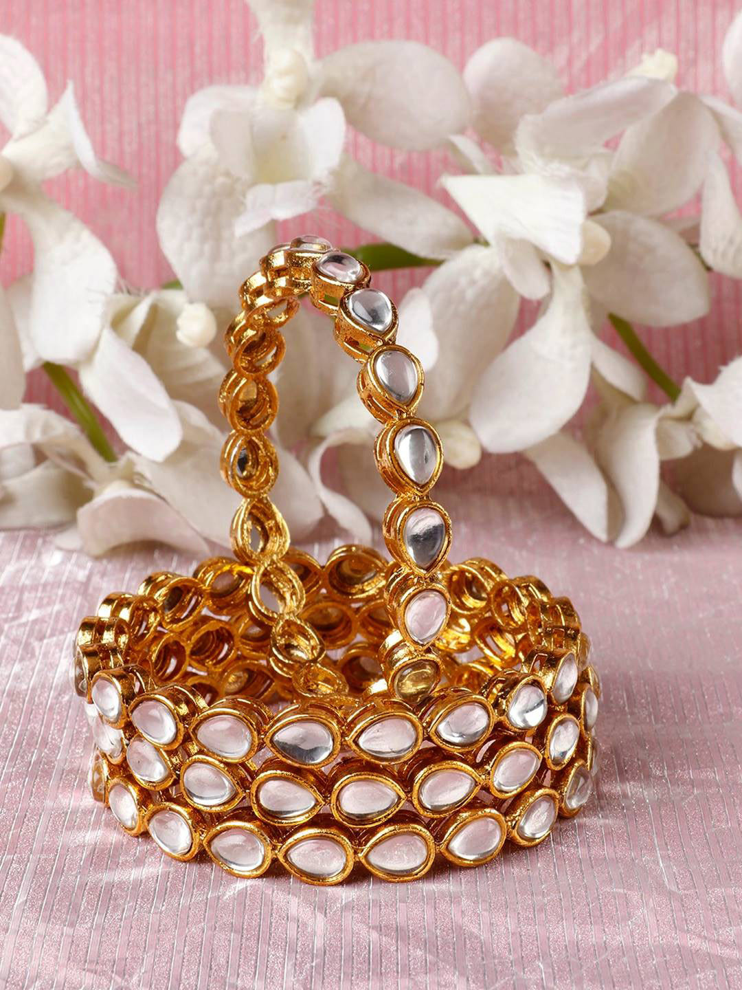 

The Pari Set Of 4 Gold-Plated Kundan-Studded Bangles