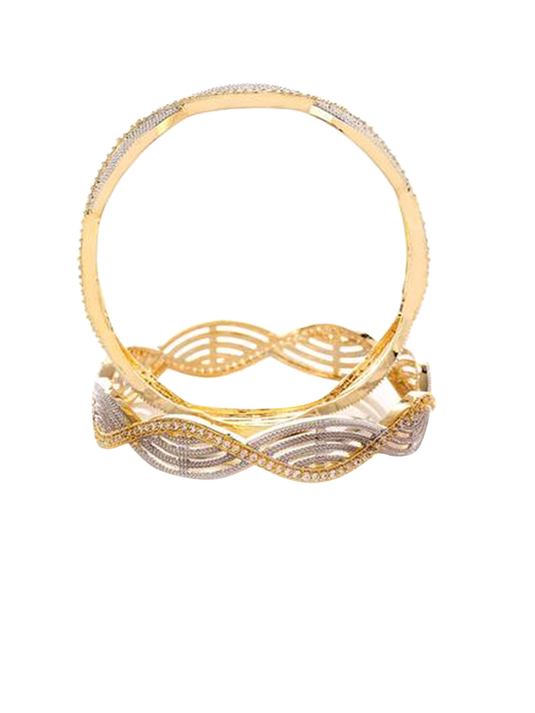 

The Pari Set Of 2 Gold-Plated Stone-Studded Bangles