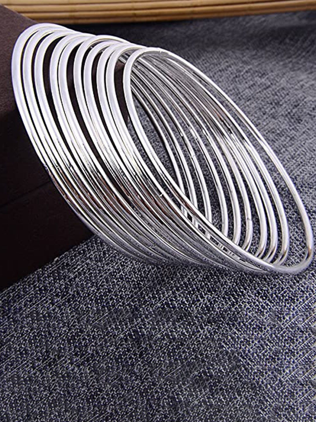 

The Pari Set Of 12 Silver-Plated Bangles