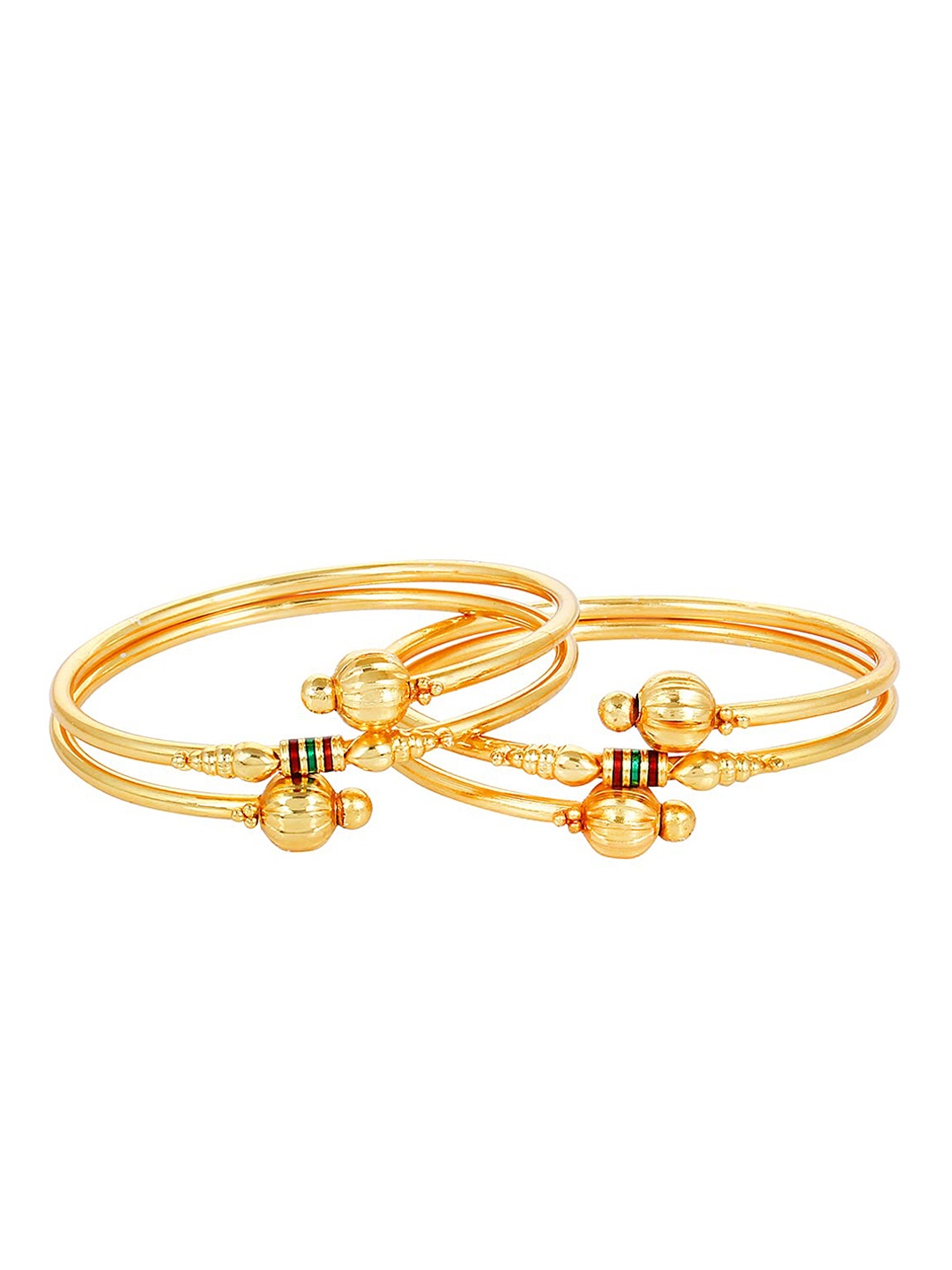 

The Pari Set Of 2 Gold-Plated Meena Work Bangles