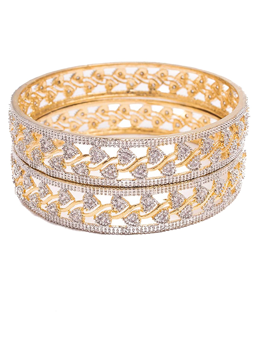 

The Pari Set Of 2 Gold-Plated AD-Studded Bangles