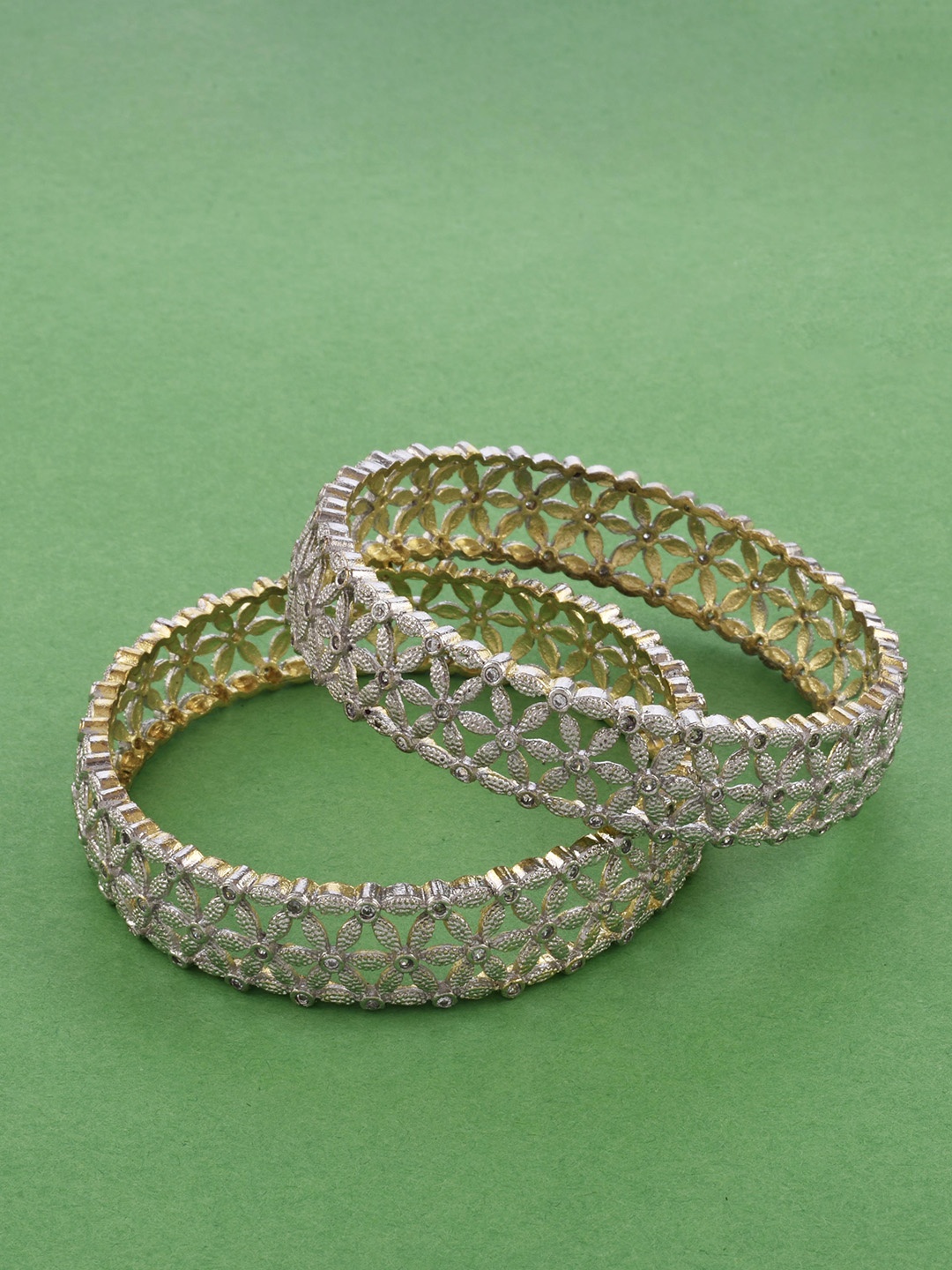 

The Pari Set Of 2 Gold-Plated & AD-Studded Bangles