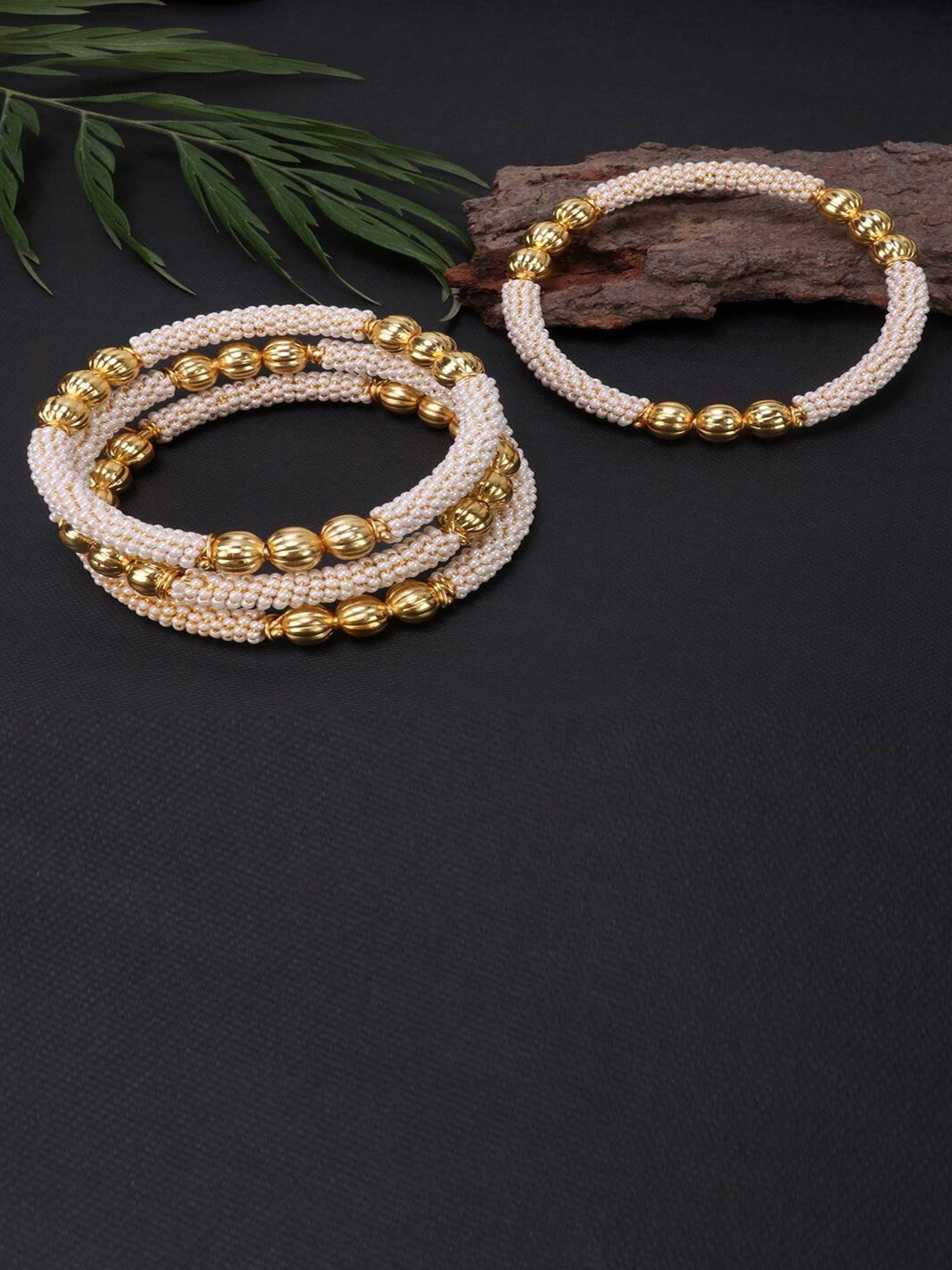 

The Pari Set Of 4 Gold-Plated & AD-Studded Bangles