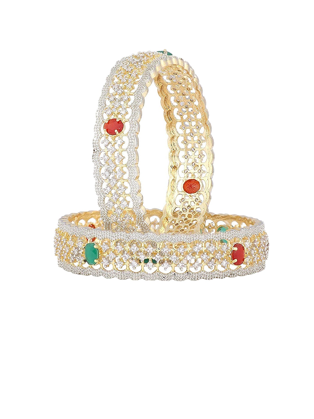 

The Pari Set Of 2 Gold-Plated AD-Studded Bangles