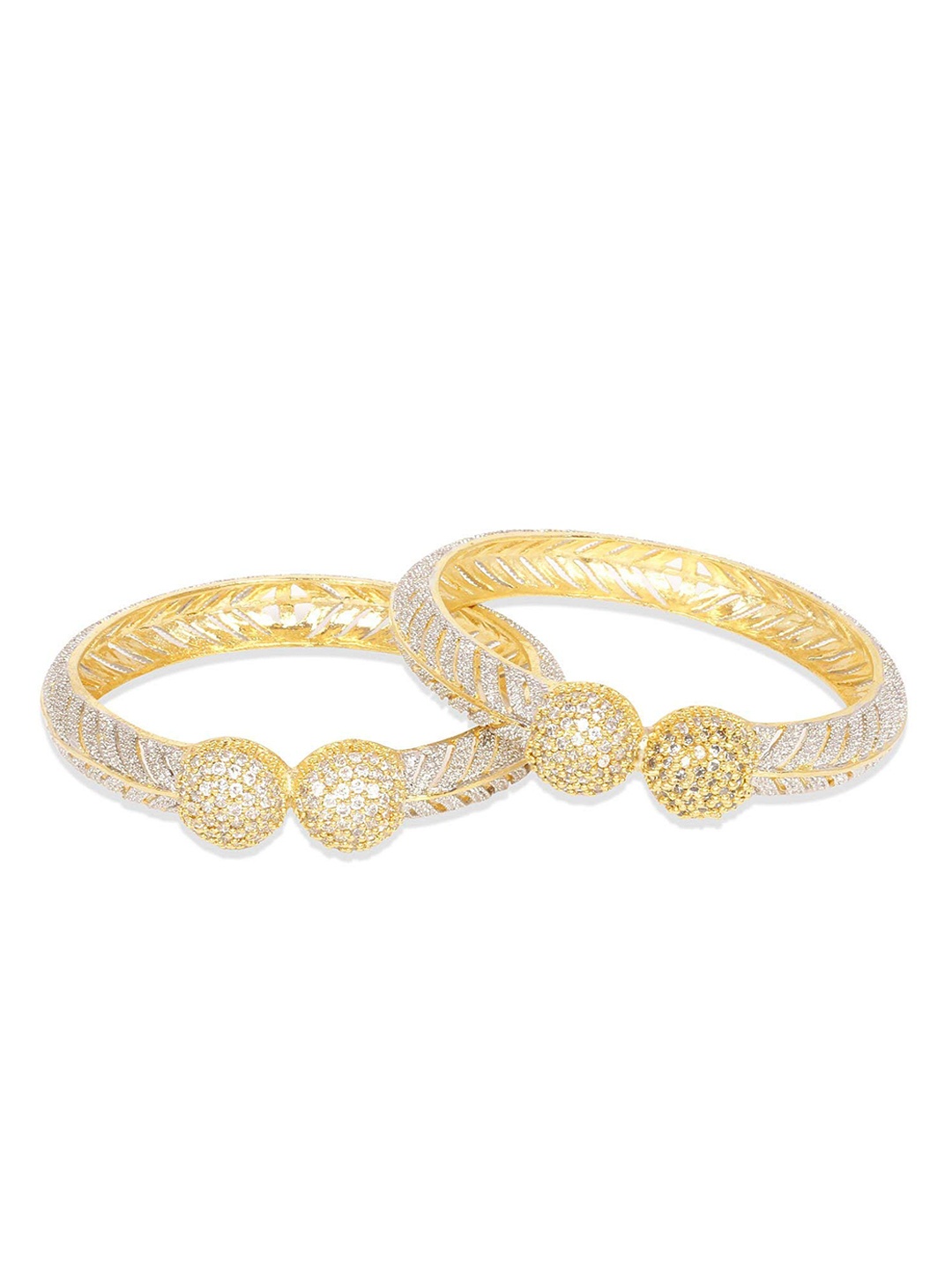 

The Pari Set Of 2 Gold-Plated & AD-Studded Bangles