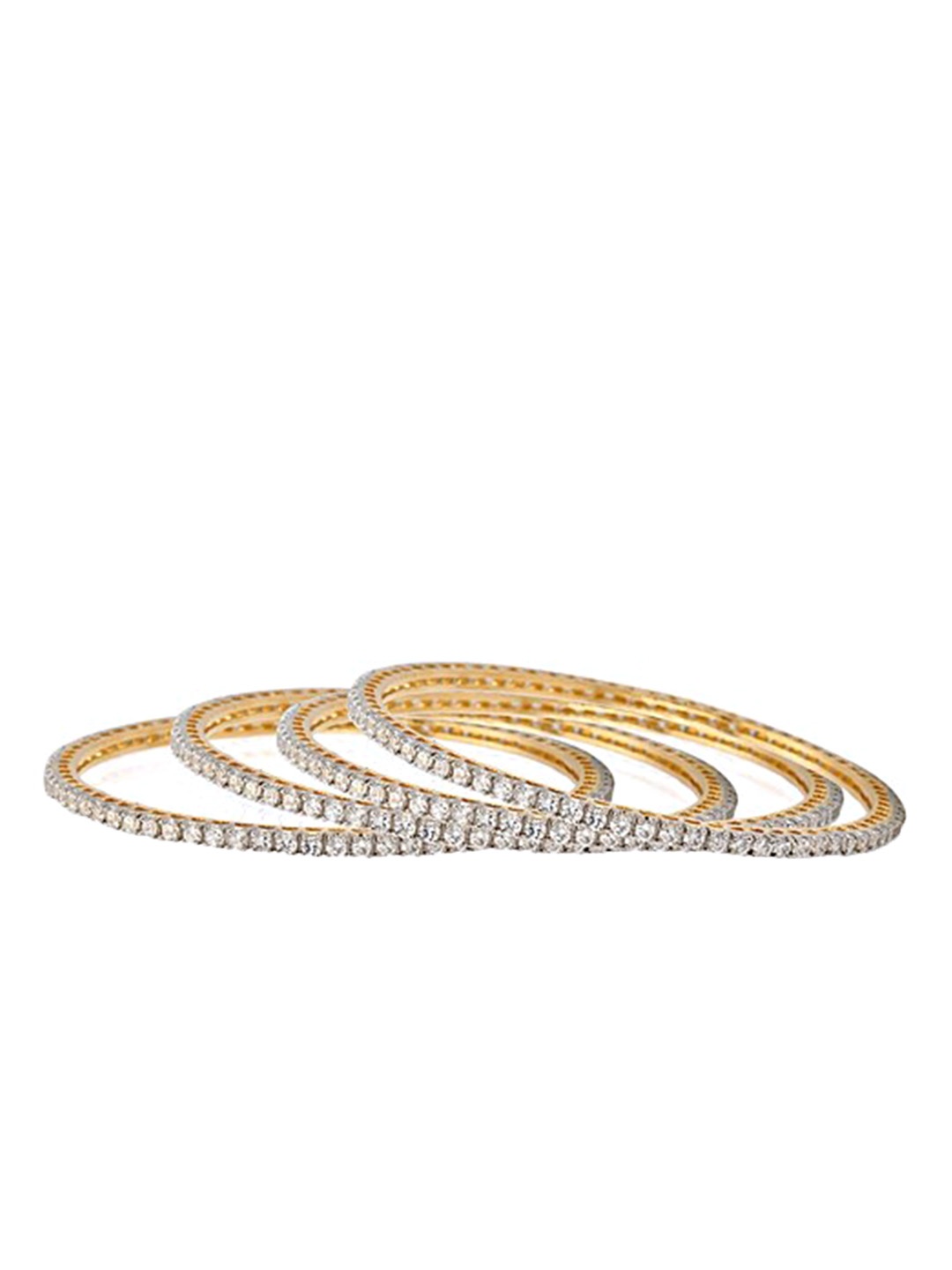 

The Pari Set Of 4 Gold-Plated AD-Studded Bangles