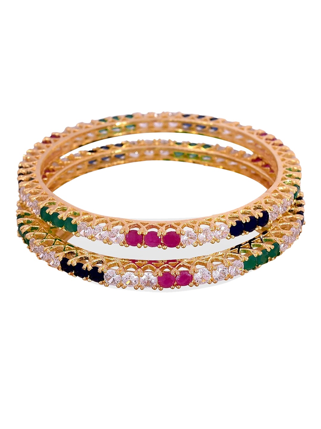 

The Pari Set Of 2 Gold-Plated AD-Studded Bangles