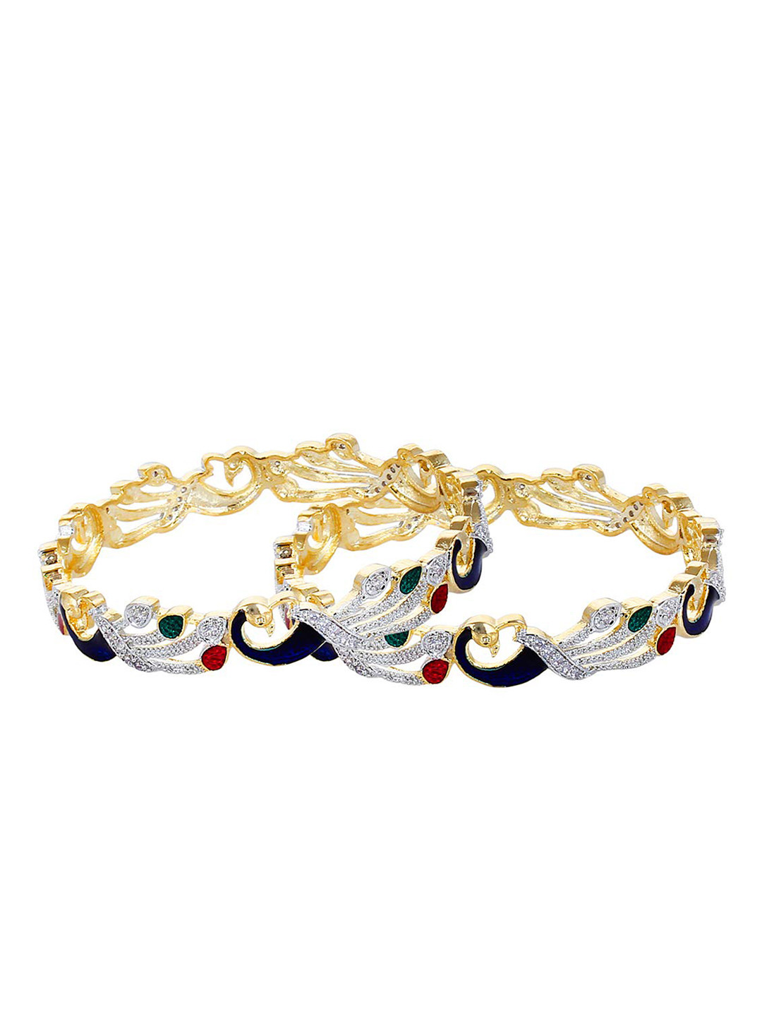 

The Pari Set Of 2 Gold-Plated AD-Studded Bangles