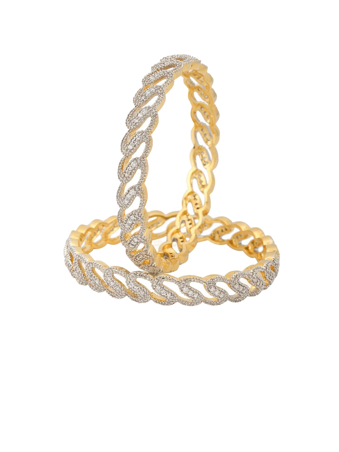 

The Pari Set Of 2 Gold-Plated AD-Studded Bangles