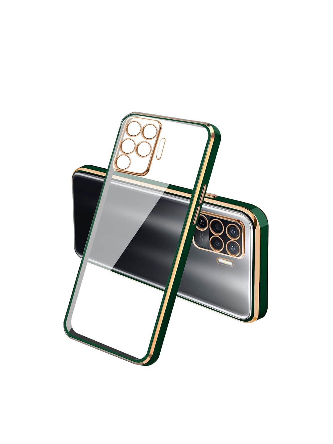 

Karwan Squareplatting OPPO F19 PRO Back Case, Green