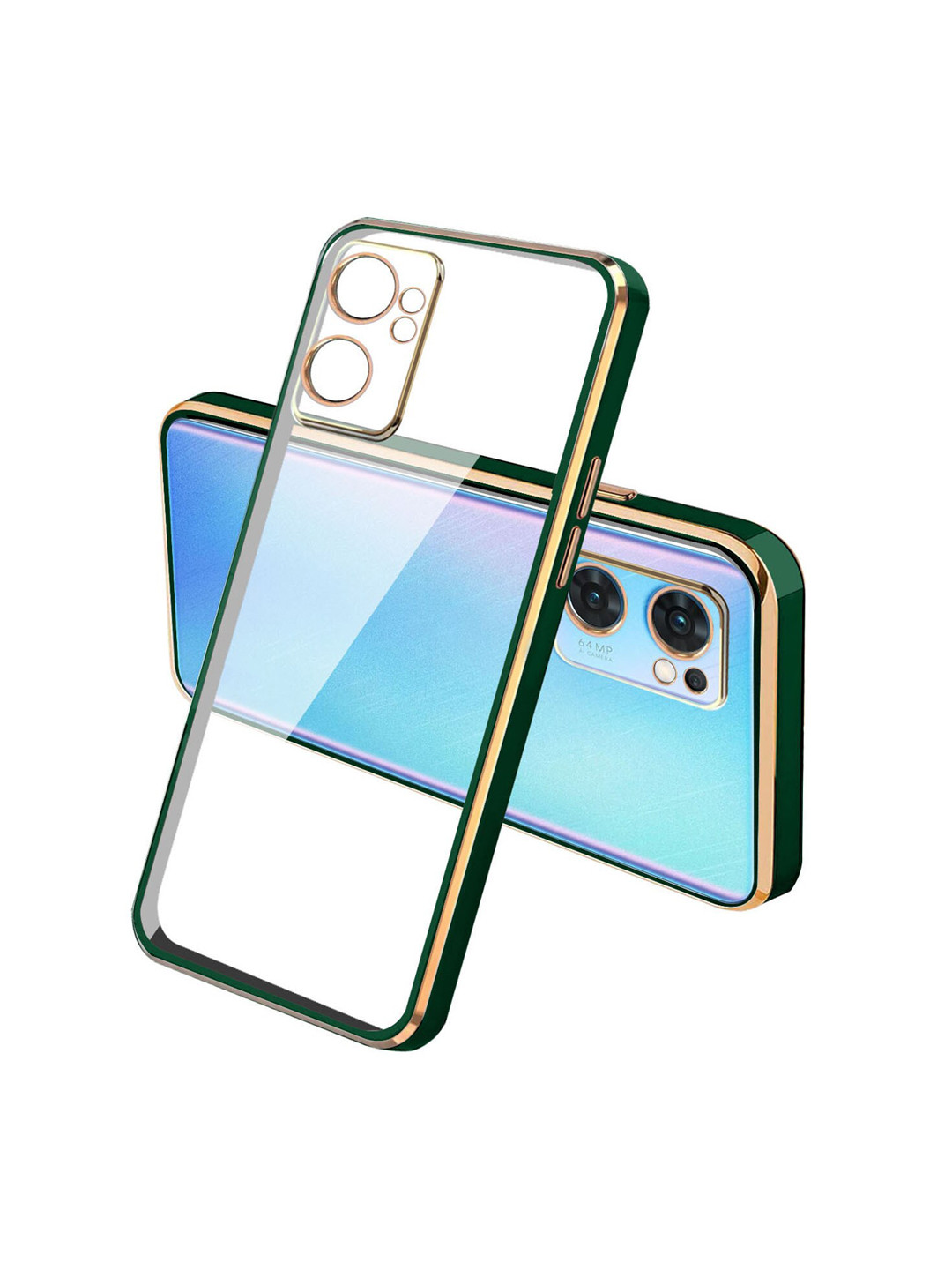 

Karwan Squareplatting Oppo Reno 7 Back Case, Green