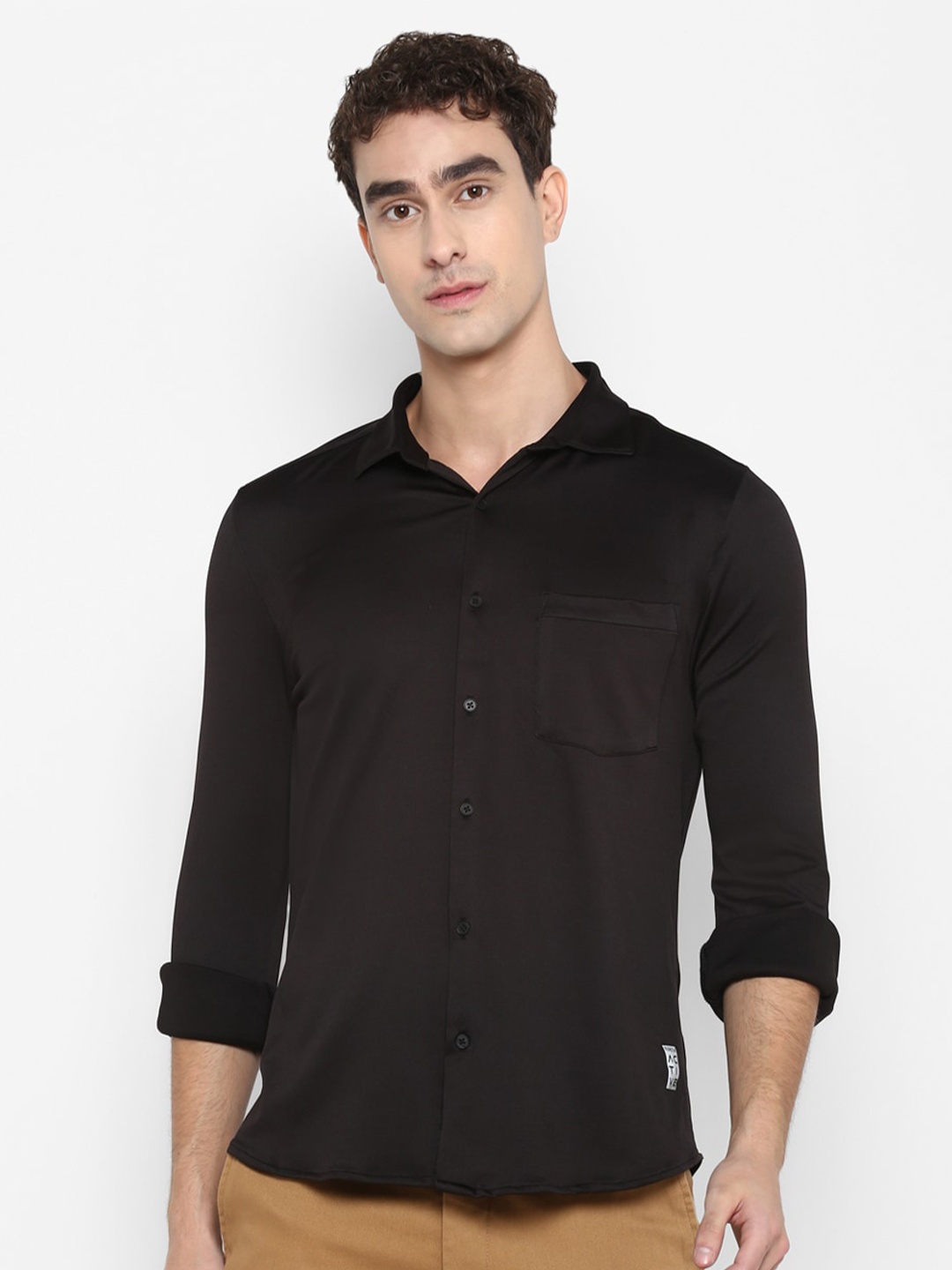 

Turtle Modern Slim Fit Cotton Casual Shirt, Black