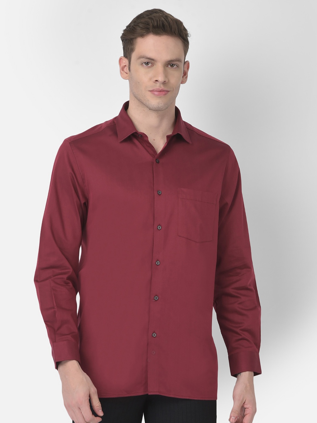 

Turtle Modern Slim Fit Pure Cotton Formal Shirt, Maroon