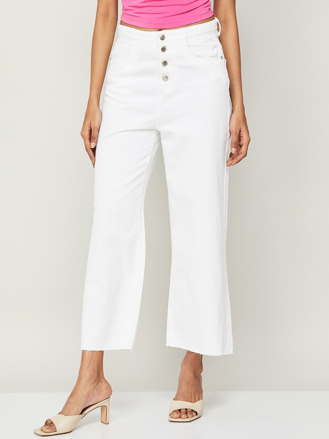 

Fame Forever by Lifestyle Women Mid-Rise Cotton Jeans, White