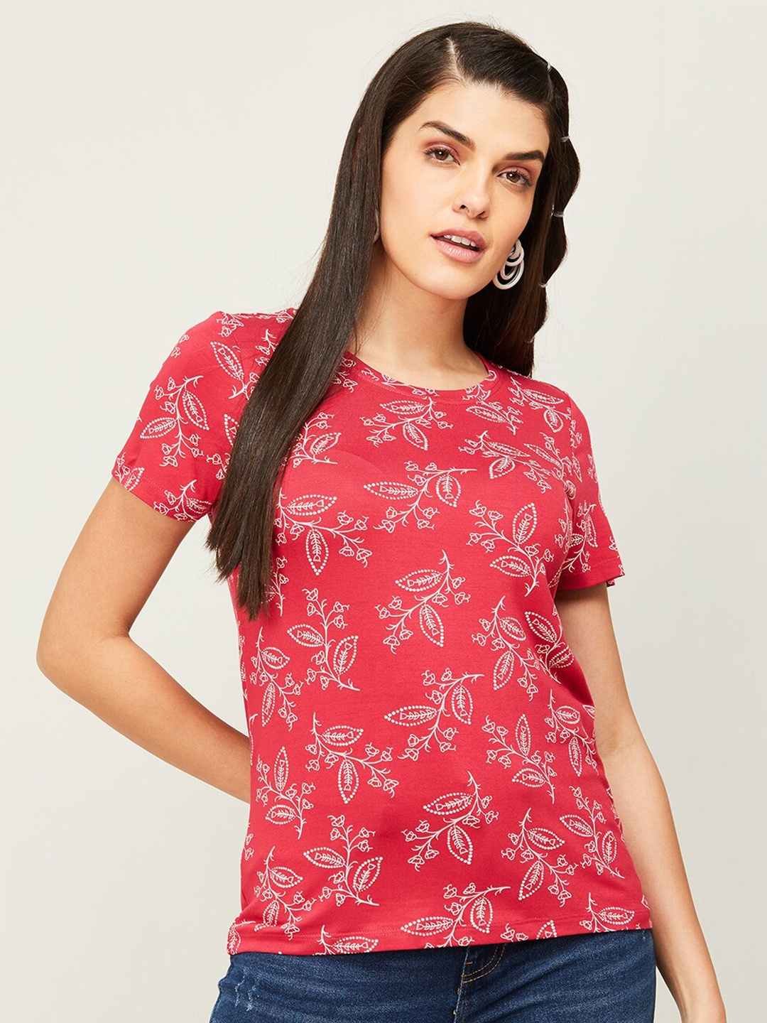 

Colour Me by Melange Floral Print Top, Pink