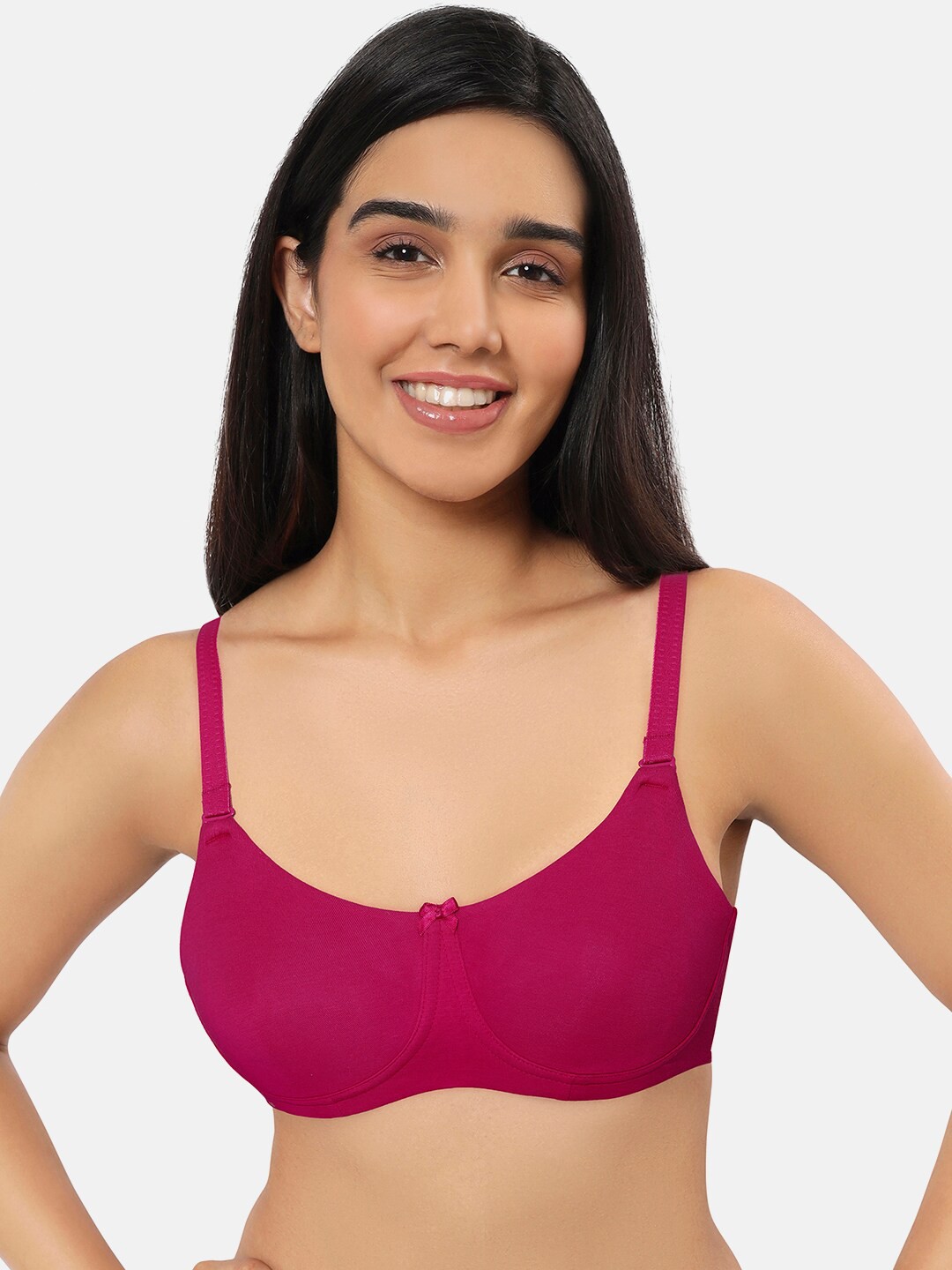 

Amante Solid Non Padded Wirefree Essential Comfort T-Shirt Bra BRA75301, Magenta