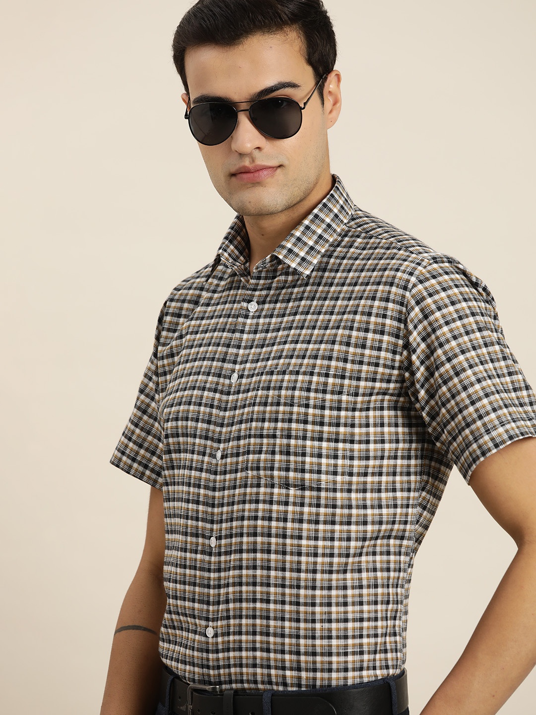 

Hancock Checked Short Sleeve Slim Fit Formal Shirt, White