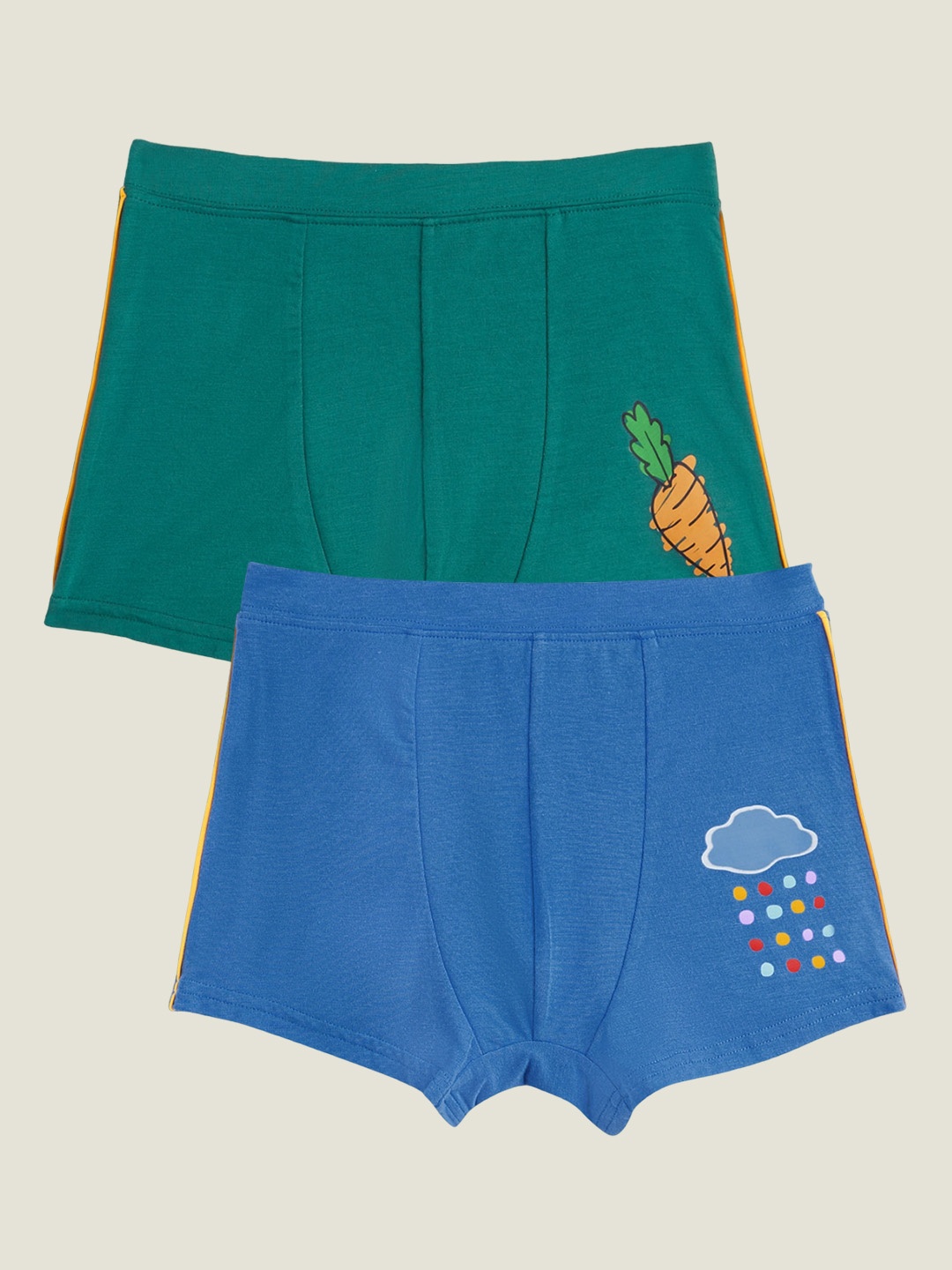 

XY Life Boys Pack Of 2 Mid-Rise Intelli Soft Technology Trunks LBTRNK2PCKN06_, Green