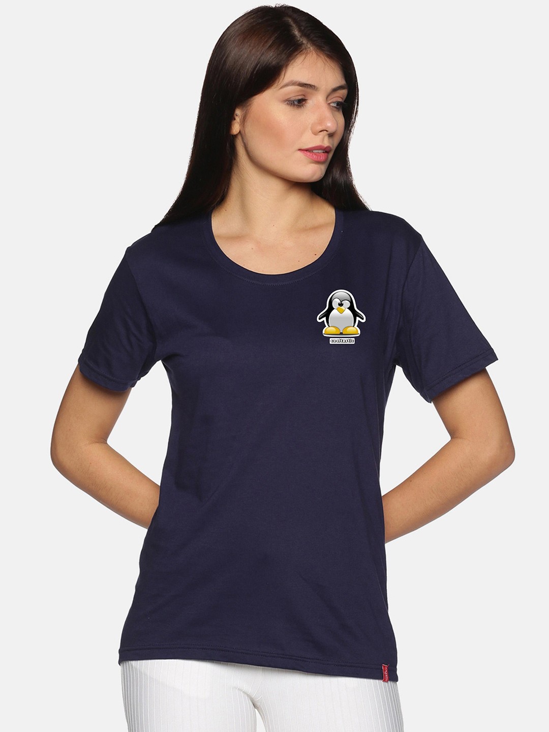 

NOT YET by us Graphic Printed Cotton T-shirt, Navy blue