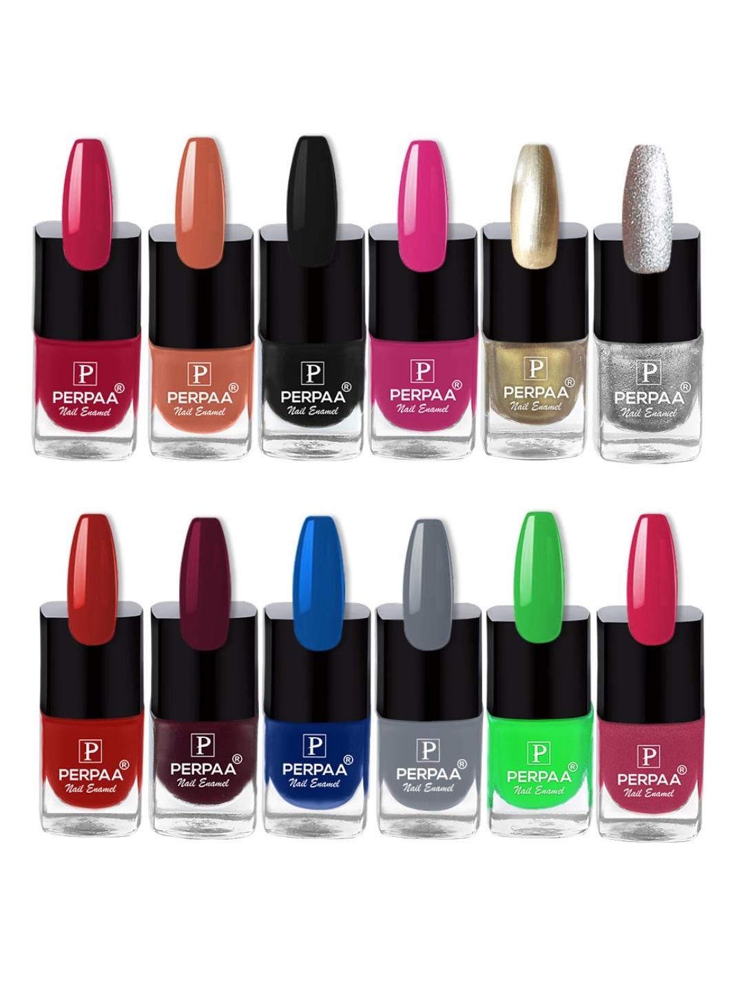 

PERPAA Set of 12 Trendy Quick-Drying & Long Lasting Gel Nail Enamel 5 ml each - Combo 19, Multi