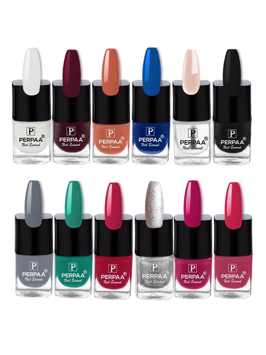 

PERPAA Set of 12 Trendy Quick-Drying & Long Lasting Gel Nail Enamel 5 ml each - Combo 28, Multi