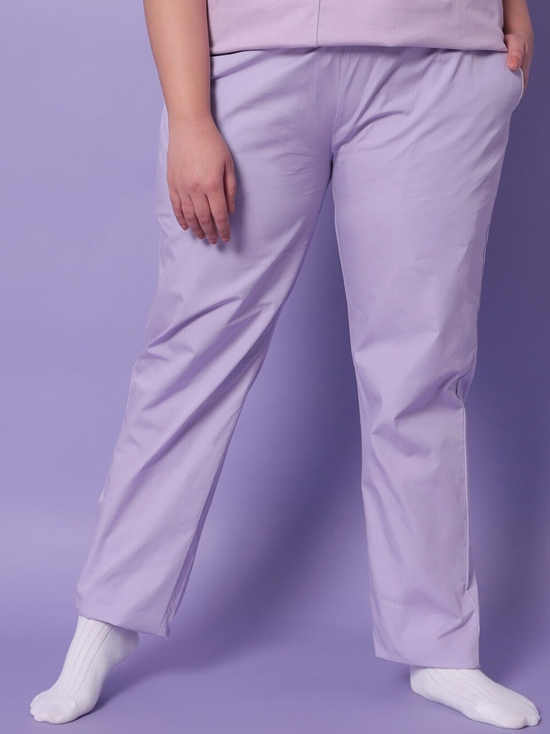 

Bewakoof Plus Women Cotton Lounge Pants, Purple