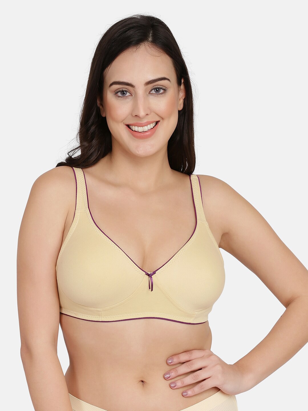 

Curvy Love Plus Size Non Padded All Day Comfort Cotton Bra, Beige