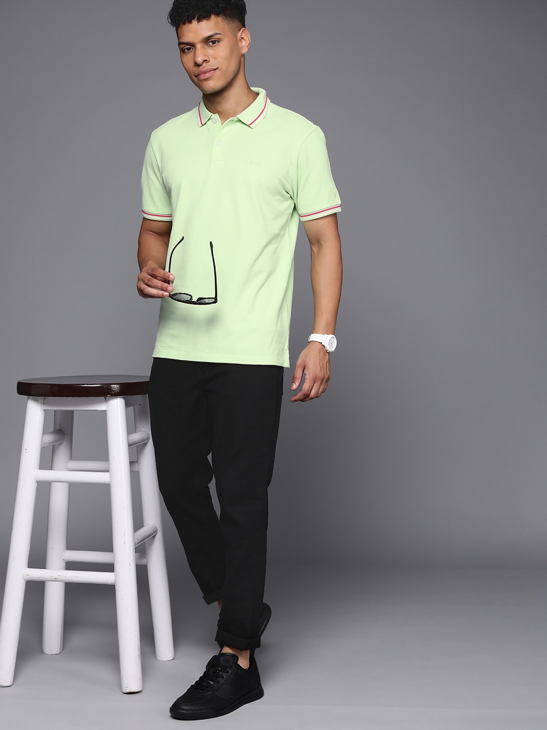 

Allen Solly Polo Collar Pure Cotton T-shirt, Green