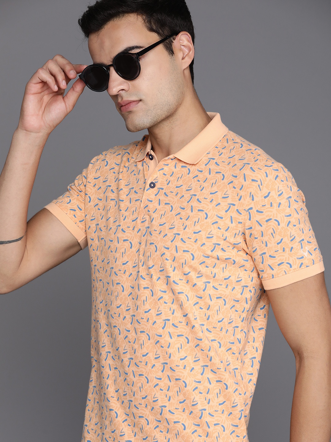 

Allen Solly Printed Polo Collar T-shirt, Peach