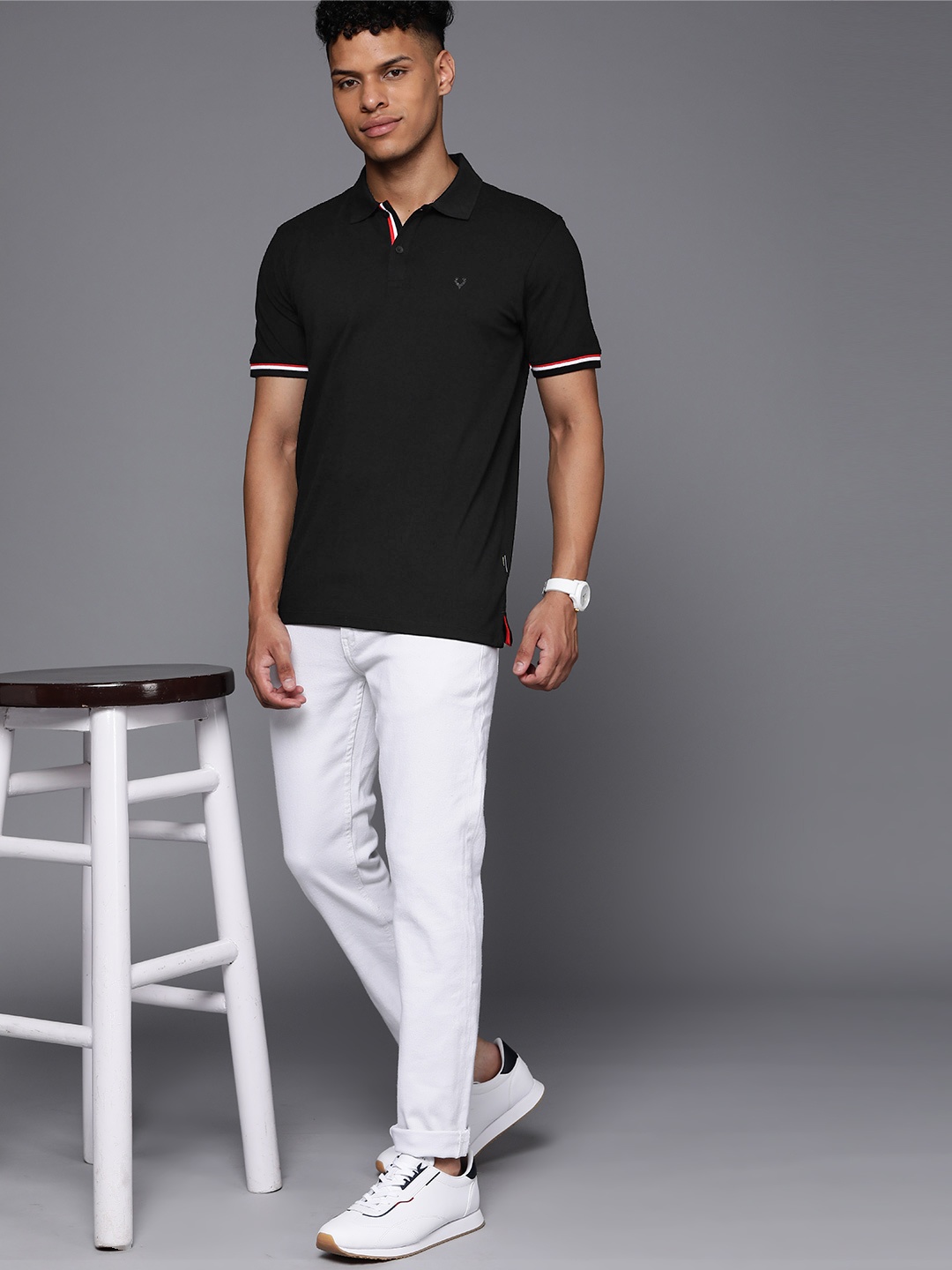 

Allen Solly Pure Cotton Polo T-shirt, Black