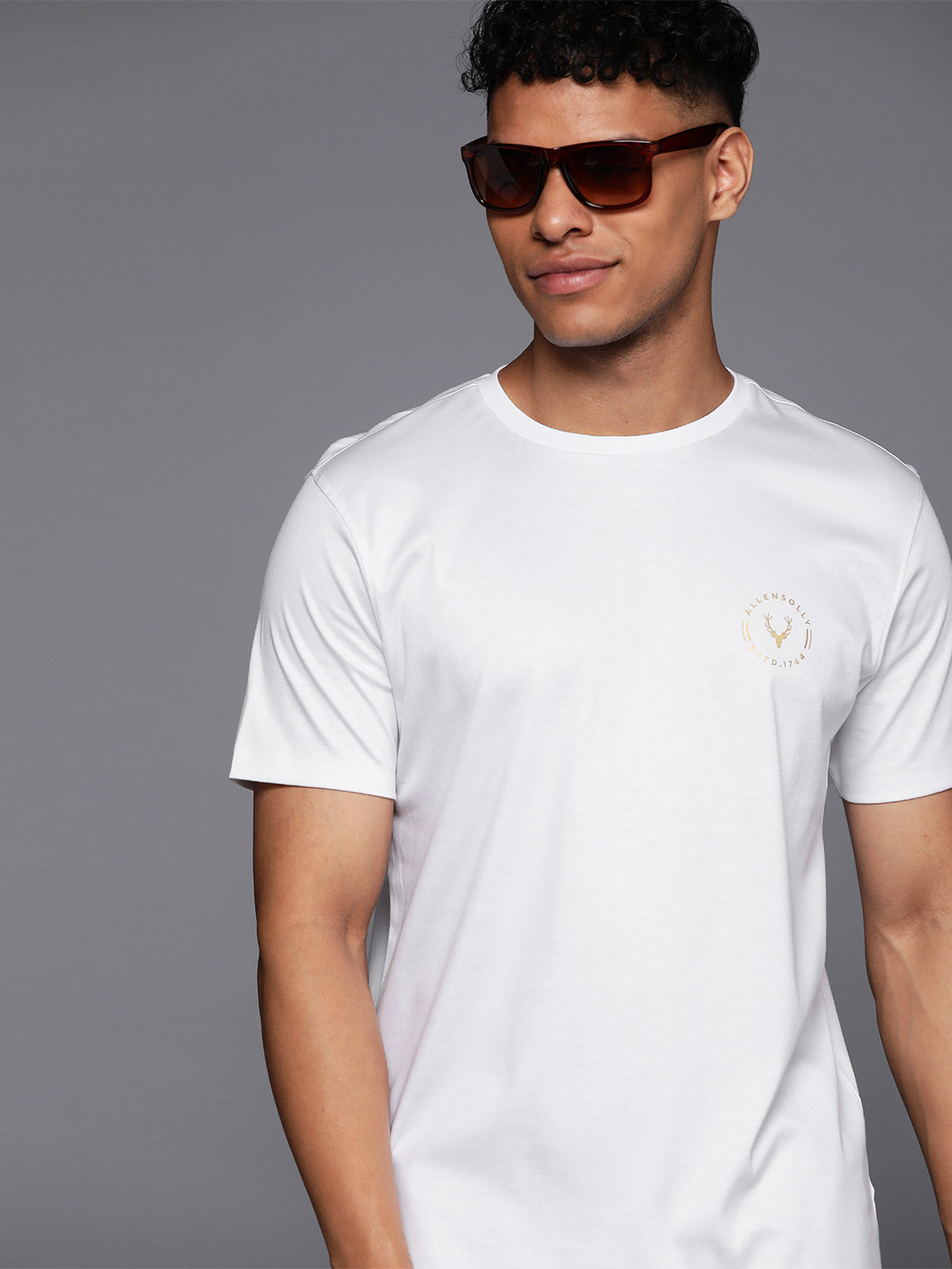 

Allen Solly Pure Cotton Regular Fit T-shirt, White