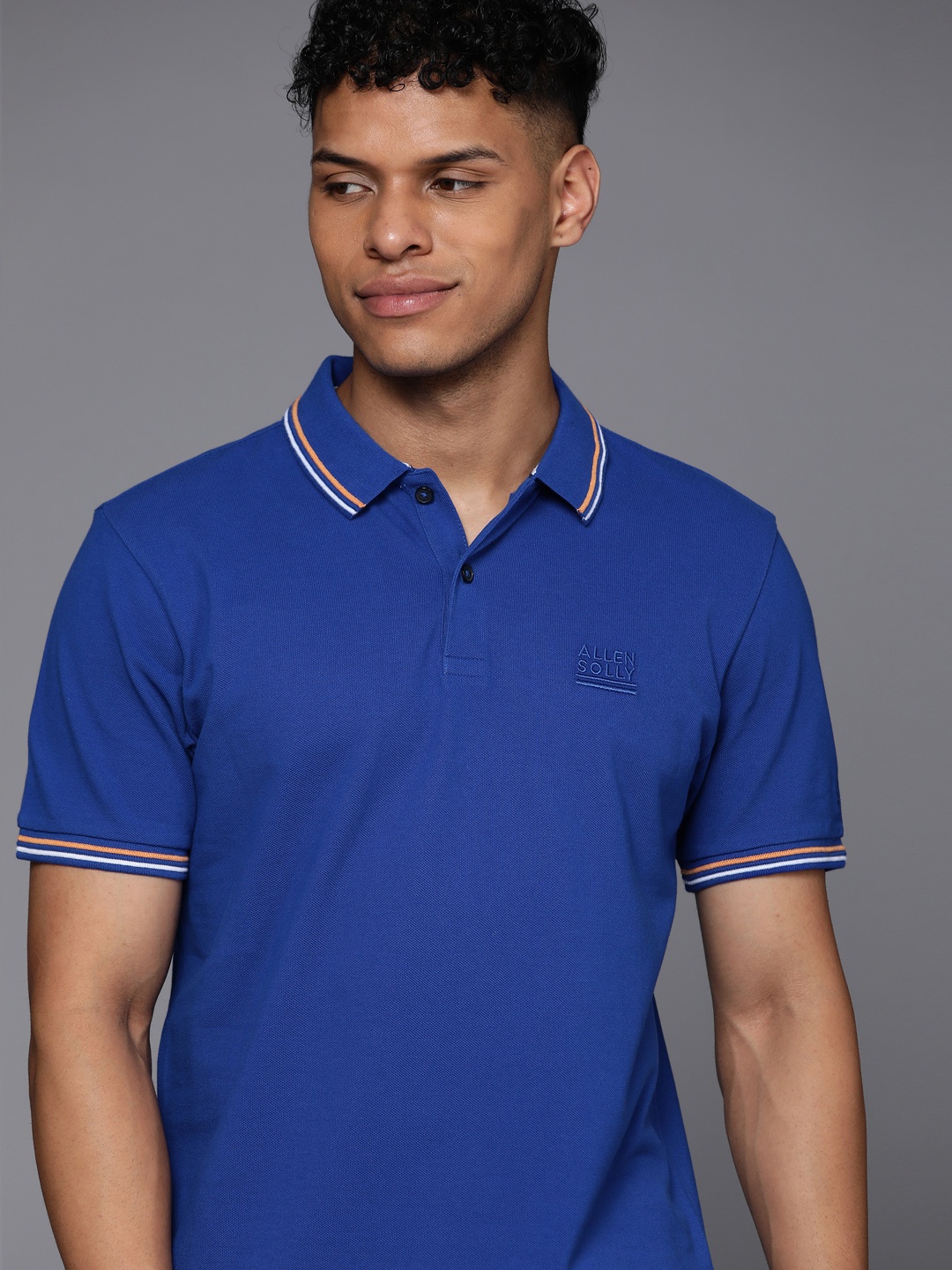 

Allen Solly Polo Collar Pure Cotton T-shirt, Blue