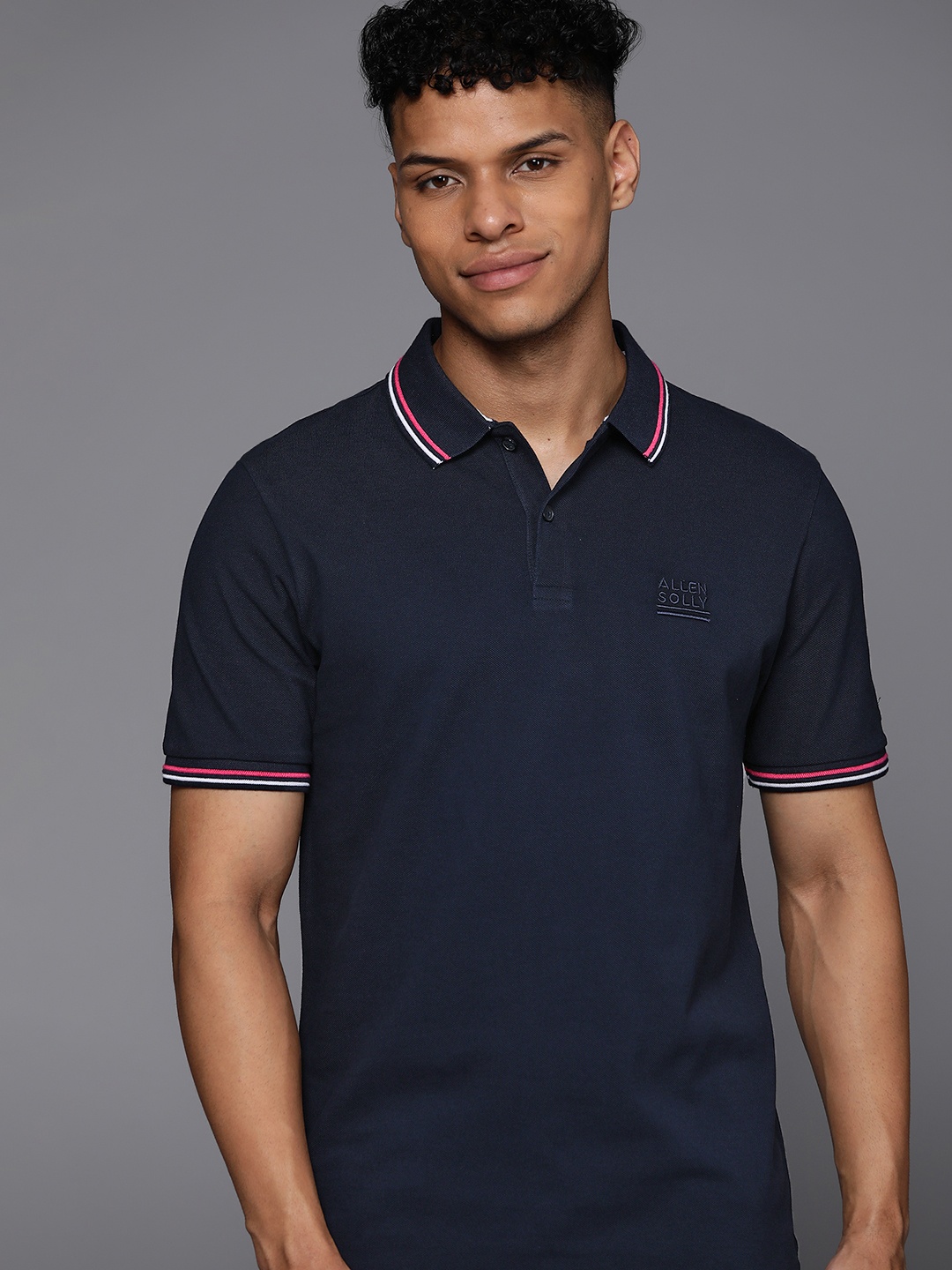 

Allen Solly Pure Cotton Polo T-shirt, Navy blue