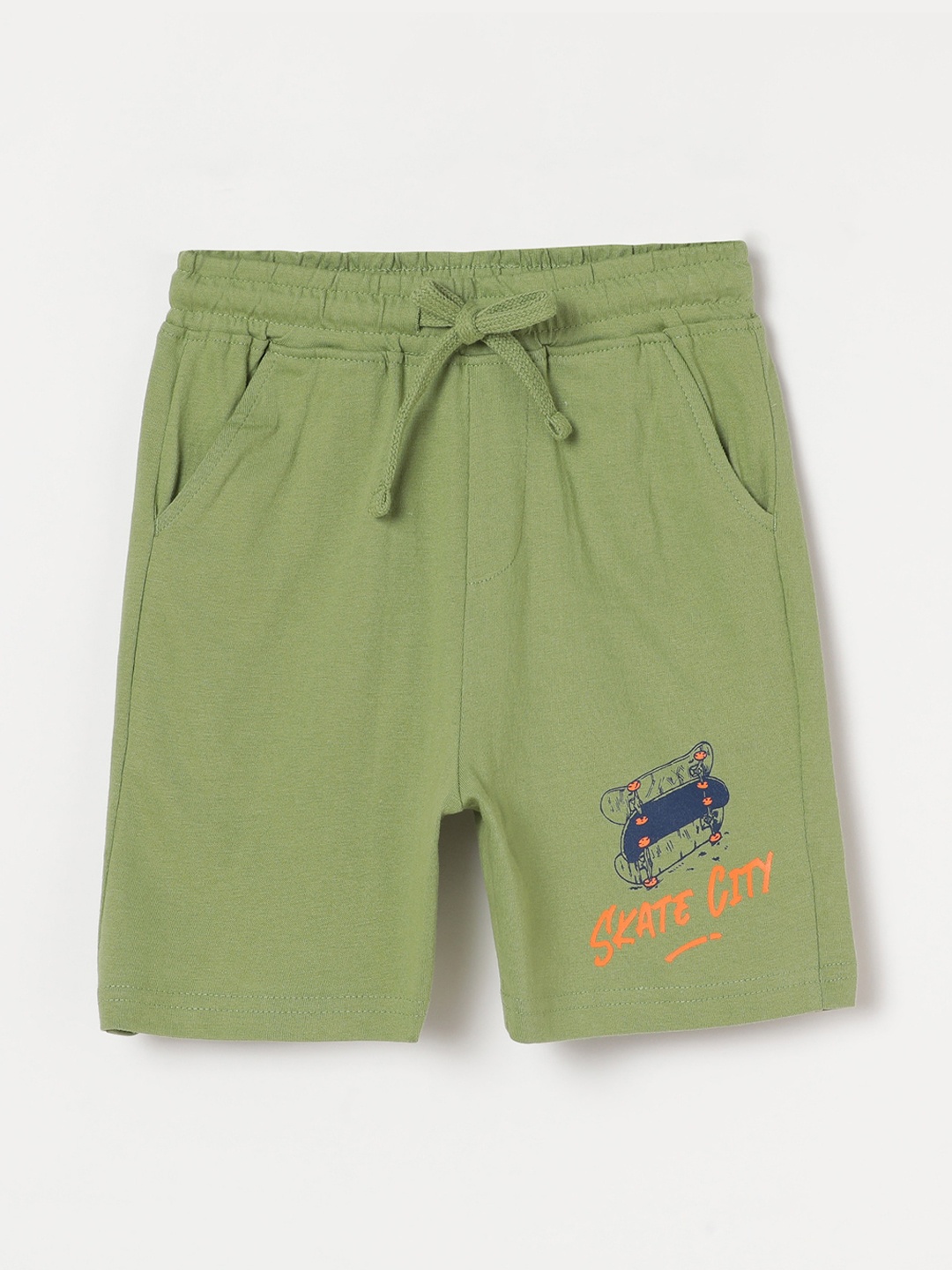 

Fame Forever by Lifestyle Boys Mid-Rise Pure Cotton Shorts, Olive