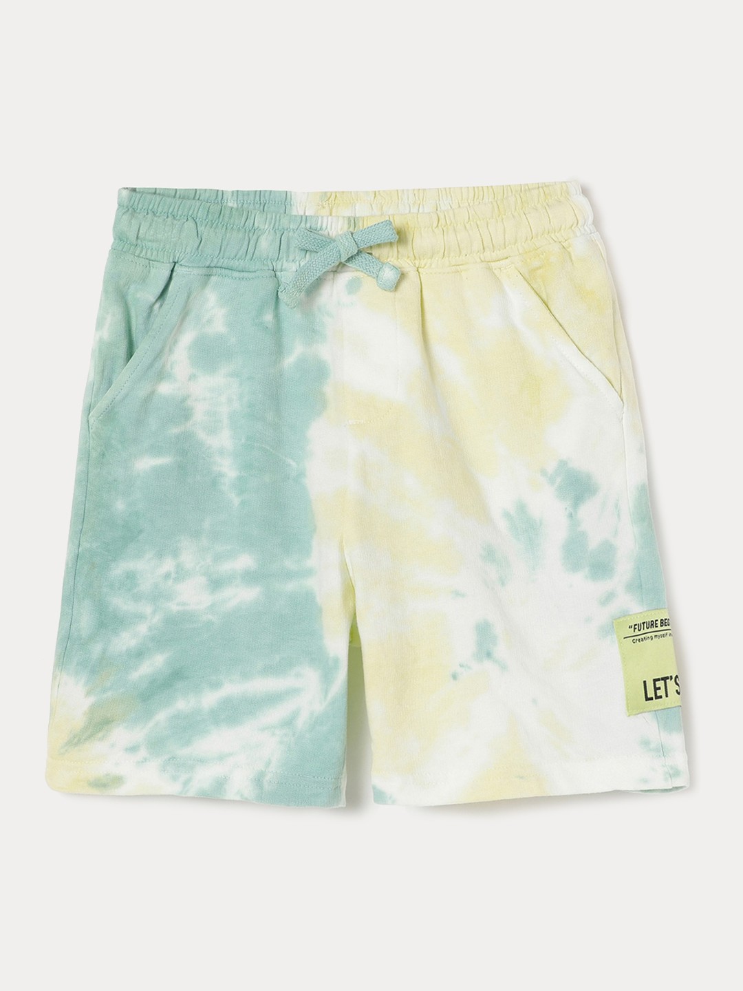 

Fame Forever by Lifestyle Boys Mid-Rise Dyed Pure Cotton Shorts, Sea green