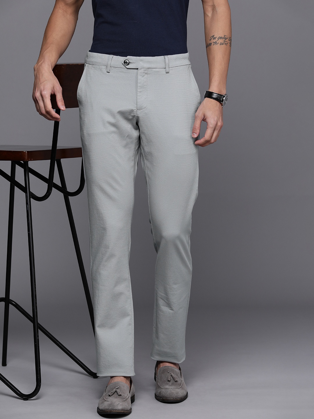 

Allen Solly Men Slim Fit Trousers, Grey